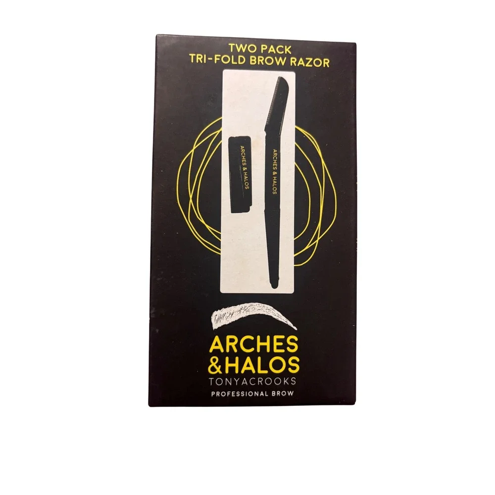 Arches & Halos Tri-Fold Brow‎ Razor 2 Pack Black Professional Grooming 1011-01